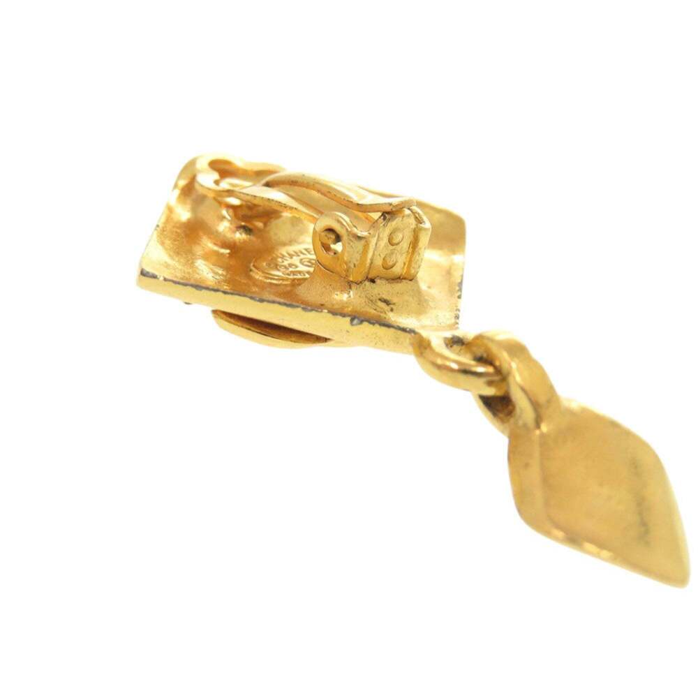 CHANEL Authentic Vintage Gold Logo Earrings - Picture 5 of 10